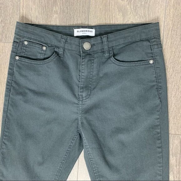 Asos Glamorous Ripped Knee Skinny Jeans Distressed Grey High Rise Waist Small - Picture 5 of 12